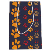 Hunde-u. Katzen-Tatzendrucke entwerfen ~ editable Mittlere Geschenktüte (Vorderseite)