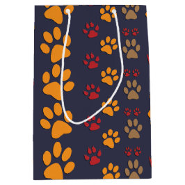 Hunde-u. Katzen-Tatzendrucke entwerfen ~ editable Mittlere Geschenktüte