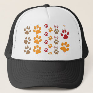 Hunde-u. Katzen-Tatzendrucke entwerfen ~ editable Truckerkappe