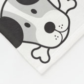 Hunde-u. Knochen-großes Muster-Monochrom Fleecedecke (Ecke)
