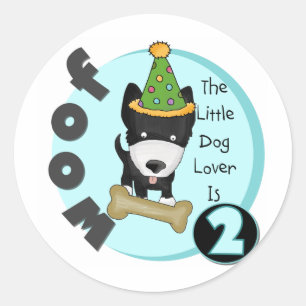 Hunde über 2. Geburtstag - Hemden und Geschenke Runder Aufkleber