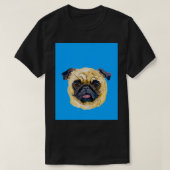 Hunde über Menschen Mops zeichnend Grafik T-Shirt (Design vorne)