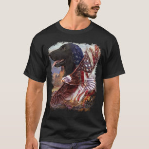 Hunde- und Adlerflagge America Classic Vintag T-Shirt