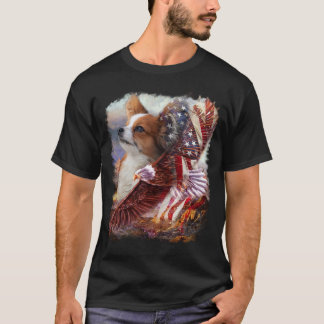 Hunde- und Adlerflagge America Classic Vintag T-Shirt