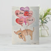 Hunde und Balloons Feiertagskarte (Stehend Vorderseite)