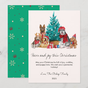 Hunde und Baum Haustierliebhaber Weihnachten Flach