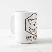 Hunde- und Bienendesign Kaffeetasse (Vorderseite Links)