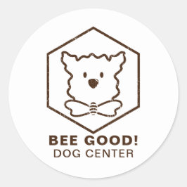 Hunde- und Bienendesign Runder Aufkleber