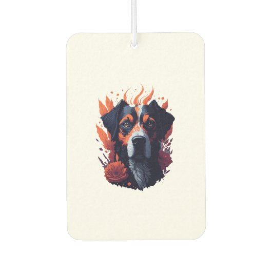 Hunde und Blume Autolufterfrischer (Vorderseite)