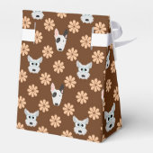 Hunde und Blume braun Geschenkschachtel (Rückseite)