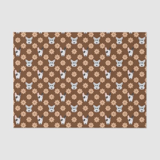Hunde und Blume braun Seidenpapier (Vorderseite)