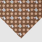 Hunde und Blume braun Seidenpapier (Ausschnitt)