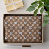 Hunde und Blume braun Seidenpapier (Geschenk)