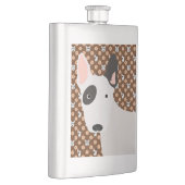 Hunde und Blume Brown Bull Terrier Flask Flachmann (Rechts)