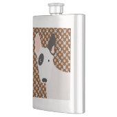 Hunde und Blume Brown Bull Terrier Flask Flachmann (Links)