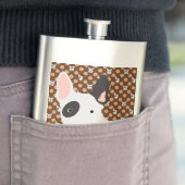 Hunde und Blume Brown Bull Terrier Flask Flachmann (Beispiel)