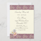 Hunde und Blume Einladung zum Geburtstag (Rückseite)