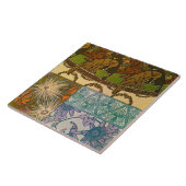 Hunde und Blume im Jugendstil, Mucha Fliese (Seite)