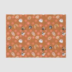 Hunde und Blume rosten Seidenpapier