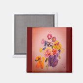Hunde und Blume schöne Kunst Magnet (Vorderseite/Rückseite)