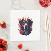 Hunde und Blume Serviette (Beispiel)