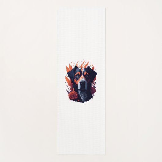 Hunde und Blume Yogamatte (Vorderseite)