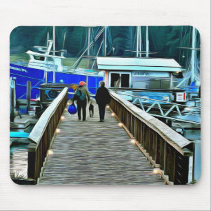 Hunde und Bootsleben auf Lopez Island Mouse Pad Mousepad