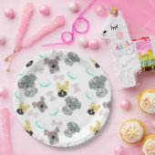 Hunde und Bowls Muster Pet Pink Blau Pappteller (Party)