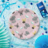 Hunde und Bowls Muster Pet Pink Blau Pappteller (Party)