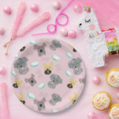 Hunde und Bowls Muster Pet Pink Blau Pappteller (Party)