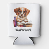 Hunde und Bücher Liebhaber Dosenkühler (Vorderseite)