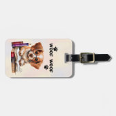 Hunde und Bücher Liebhaber Gepäckanhänger (Vorderseite horizontal)