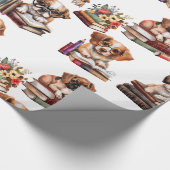 Hunde und Bücher Liebhaber Geschenkpapier (Ecke)
