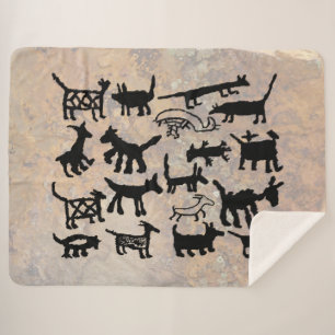 Hunde und Coyote Petroglyph-Sammlung Sherpadecke