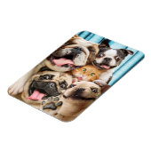 Hunde und ein Cat Group-Foto Magnet (Linke Seite)