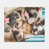 Hunde und ein Foto der Katzengruppe Fleecedecke (Vorderseite (Horizontal))