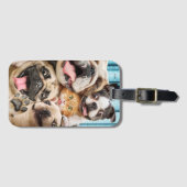 Hunde und ein Foto der Katzengruppe Gepäckanhänger (Vorderseite (Horizontal))