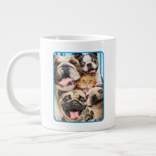 Hunde und ein Foto der Katzengruppe Jumbo-Tasse (Links)
