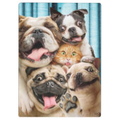 Hunde und ein Foto der Katzengruppe Klemmbrett (Rückseite)