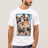 Hunde und ein Foto der Katzengruppe T-Shirt (Vorderseite)