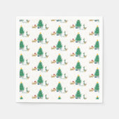 Hunde und Ente mit Urlaubspflanze Serviette (Vorderseite)