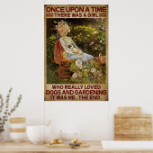 Hunde und Gartenarbeit Vintag Poster (Küche)