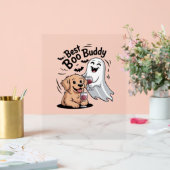 Hunde und Geist trinken Wein. Klassischer T - Shir Acrylschild (Hochzeit)