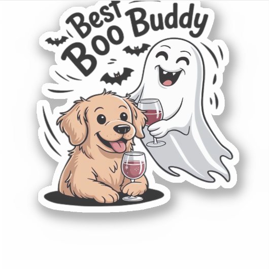 Hunde und Geist trinken Wein. Klassischer T - Shir Aufkleber (Vorderseite)