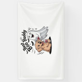 Hunde und Geist trinken Wein. Klassischer T - Shir Banner (Vertikal)