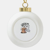 Hunde und Geist trinken Wein. Klassischer T - Shir Keramik Kugel-Ornament (Vorderseite)