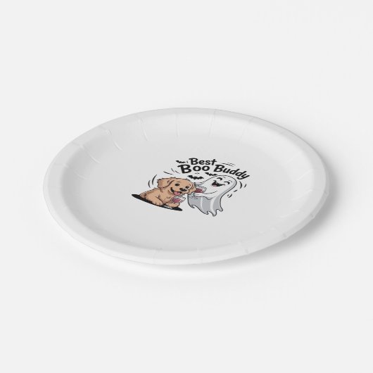 Hunde und Geist trinken Wein. Klassischer T - Shir Pappteller (Schrägansicht)