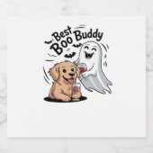 Hunde und Geist trinken Wein. Klassischer T - Shir Schaumweinetikett (Einzelnes Label)