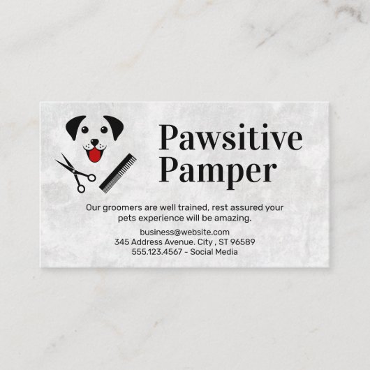 Hunde und Grooming Icons Visitenkarte (Vorderseite)