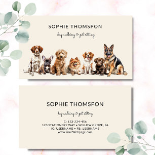 Hunde und Haustiere Visitenkarte